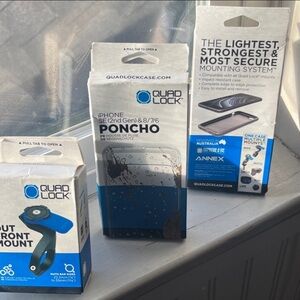 Quad Lock Bike Mount Bundle iPhone SE Case Poncho NWT
